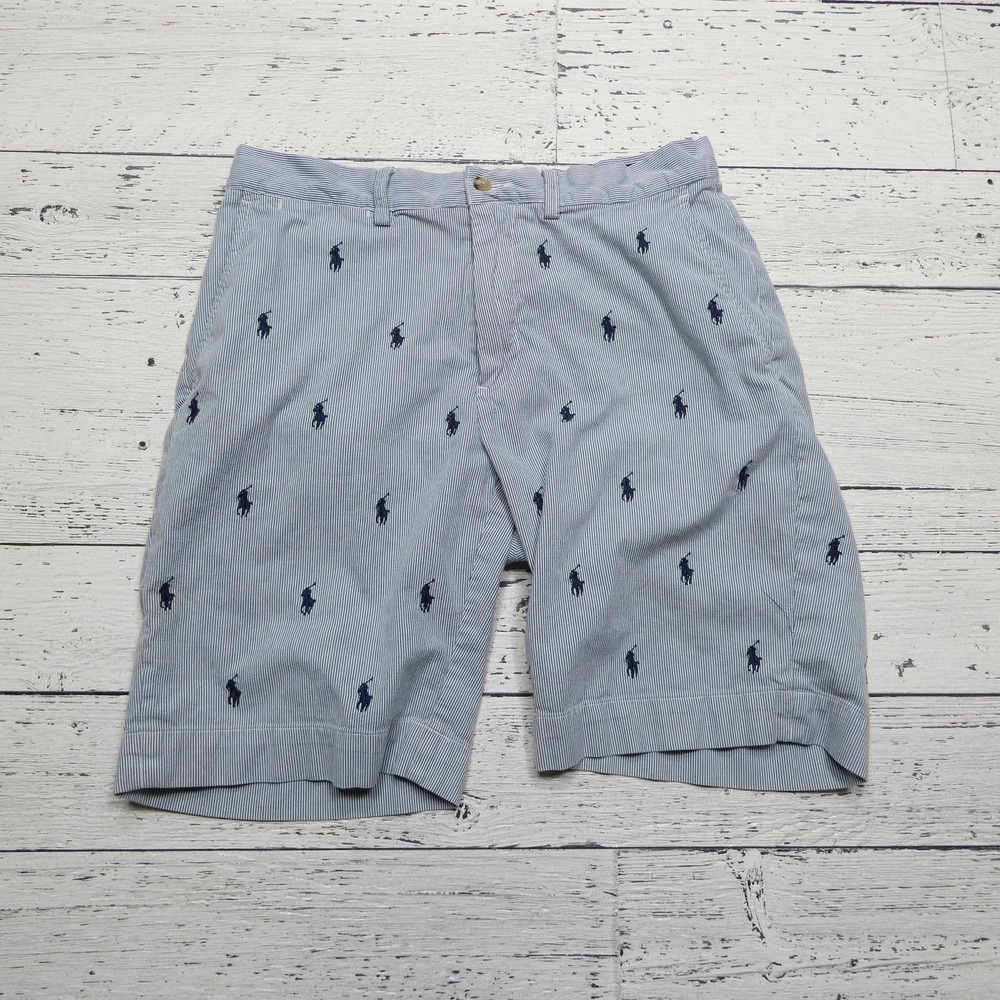 Polo Ralph Lauren Shorts Mens 30 Classic Fit 9 Inch Embroidered Prep Striped‎